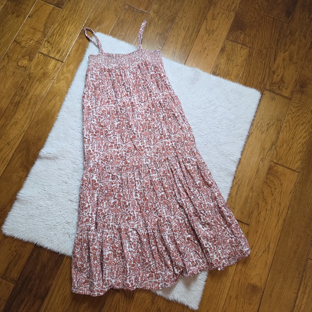 Pomegranate Tuckernuck Maxi Dress Women's Small Floral Sleeveless Pockets